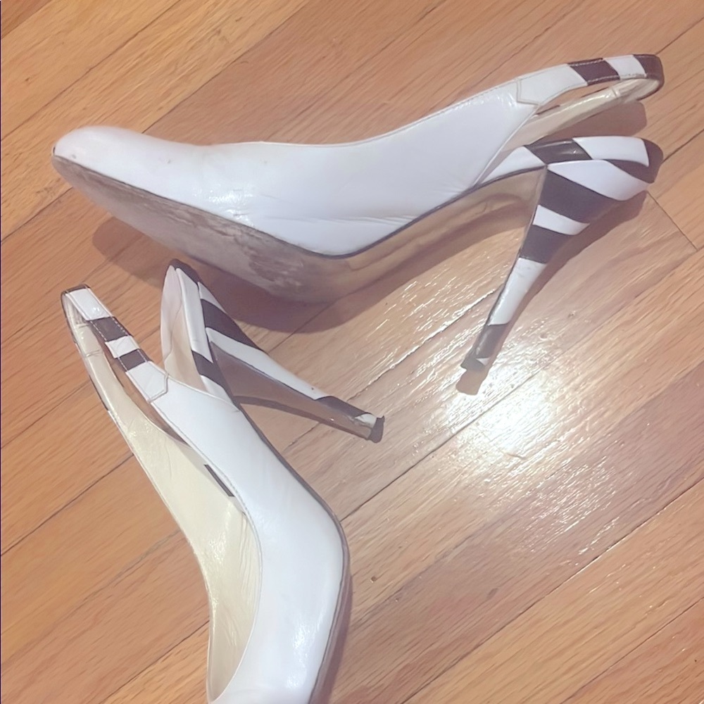 Vintage Rodolphe Menudier White Slingback Heels